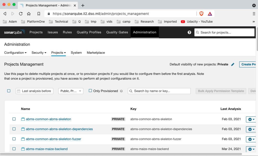SonarQube Console