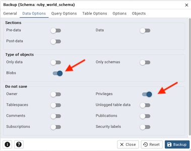 Backups - Modal Window