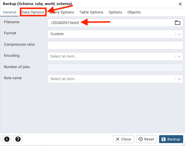 Backups - Modal Window