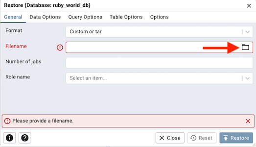 Restore Modal